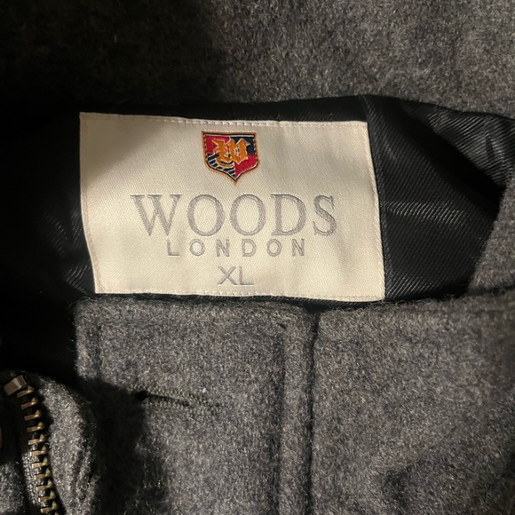 WOODS LONDON 🇬🇧GREY PEA Coat size extra large very sharp jacket🇬🇧 fall mod - Picture 9 of 17